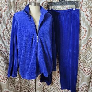 Retro norsport blue crushed velvet Womens 2pc set by Nordstrom